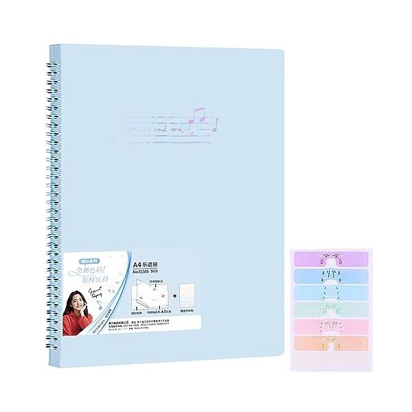 他サイト： 楽譜ファイル A3/A4サイズ互換 書き込みでき 楽譜/絵画ファイルの保管や整理 360°ページ展開 A3横入れ 音楽モチーフラベル付き (20の商品画像