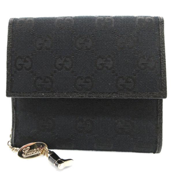 GUCCI 新品同様 グッチ 154182 GGキャンバス レザー ブラック 黒