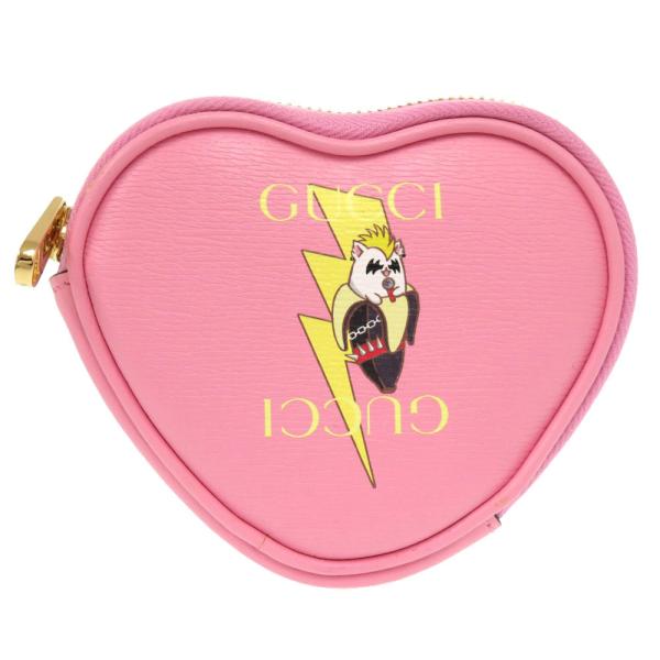 GUCCI（グッチ） 未使用 × ばなにゃ ハート レザー ピンク 701062