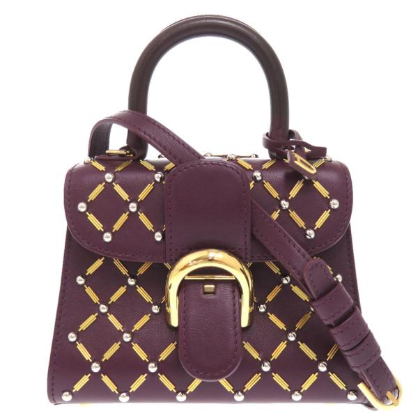 デルボー DELVAUX ボルティモア ハンドバッグ 2way レザー パープル