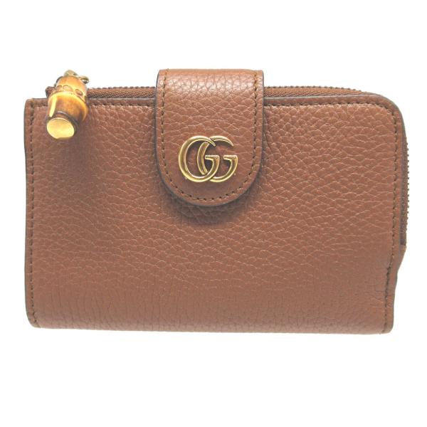 GUCCI 新品同様 グッチ ダブルG バンブー 739498 ミディアム