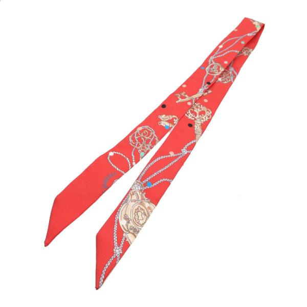 HERMES 新品同様 エルメス ツイリードール レクレアポア 鍵 水玉  