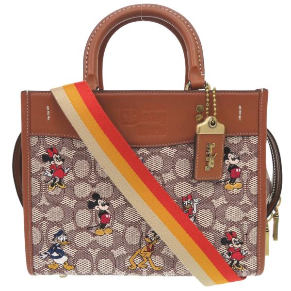 新品未使用 COACH x Disney ローグ25 パッチ付きハンドバッグ COACH 未使用品 コーチ × DISNEY ローグ 25 シグネチャー ウィズ