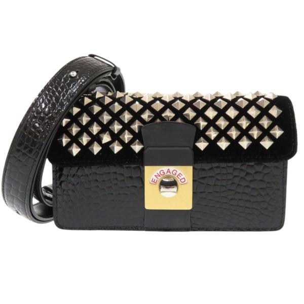メゾンマルジェラ ショルダーバッグ New Lock ホリゾンタル SB1WD0005 Maison Margiela 黒 新品同様 メゾン マルジェラ New Lock HORIZONTAL SB1WD0005 型押し