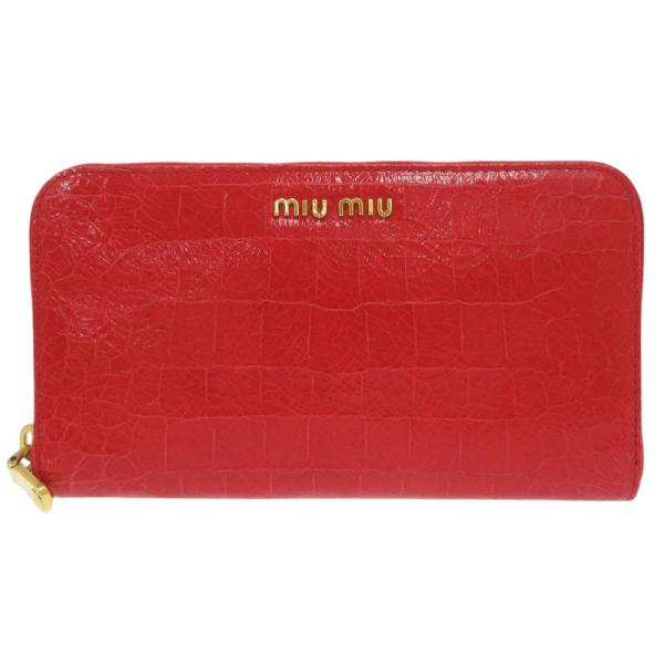 miu 新品同様 ミュウミュウ クロコ型押し 5M0506 型押しレザー miu 新品同様 ミュウミュウ クロコ型押し 5M0506 型押しレザー