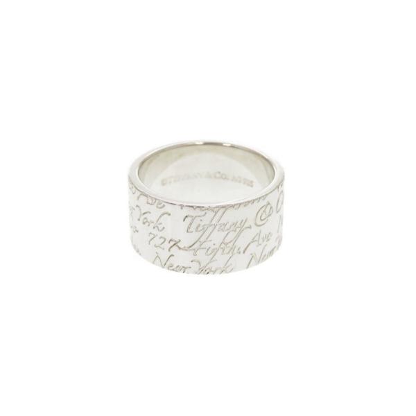 ティファニー シグニチャーリング シルバー US7号 日本14号 TIFFANY&Co. 美品 ティファニー ノーツ シルバー925 約14号