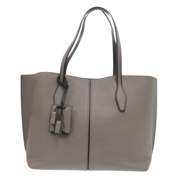 美品 トッズ ジョイ レザー グレージュ トートバッグ グレー ブラウン