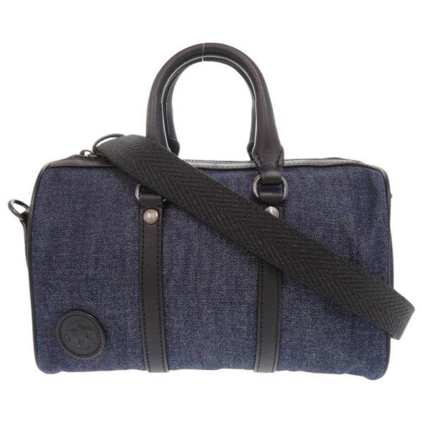 未使用品 ハンティングワールド デニム レザー ネイビー ブラック 2WAY