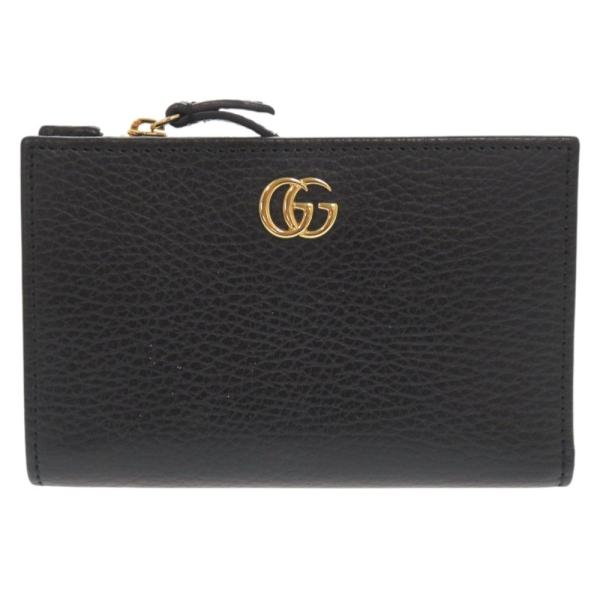 GUCCI（グッチ） 美品 GGマーモント ダブルG 546588 レザー ブラック