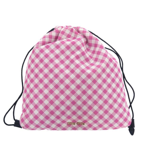 新品未使用　miumiu ポーチ チェック　ベージュ life-time_7i1286ig5r16