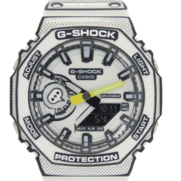 未使用 カシオ G-SHOCK MANGA THEME シリーズ GA-2100MNG-7AJR 樹脂系 ホワイト 白文字盤 カーボン クオーツ 腕時計 1406 CASIO