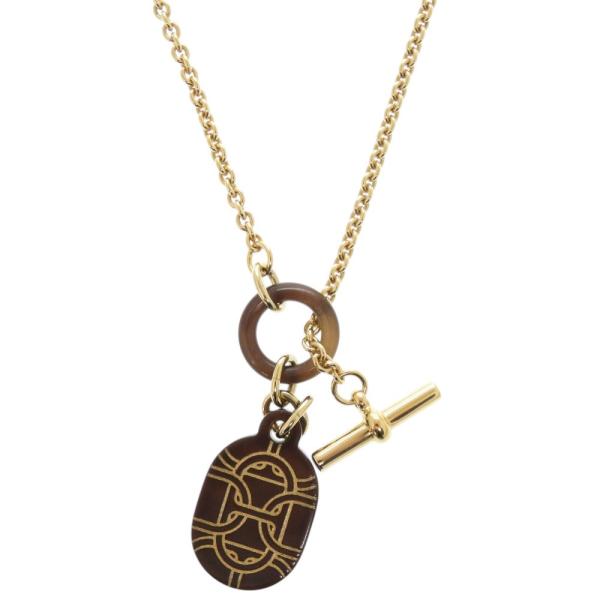 HERMES エルメス バッファローホーン シェーヌダンクル ネックレス HERMES 新品同様 エルメス シェーヌダンクル バッファローホーン