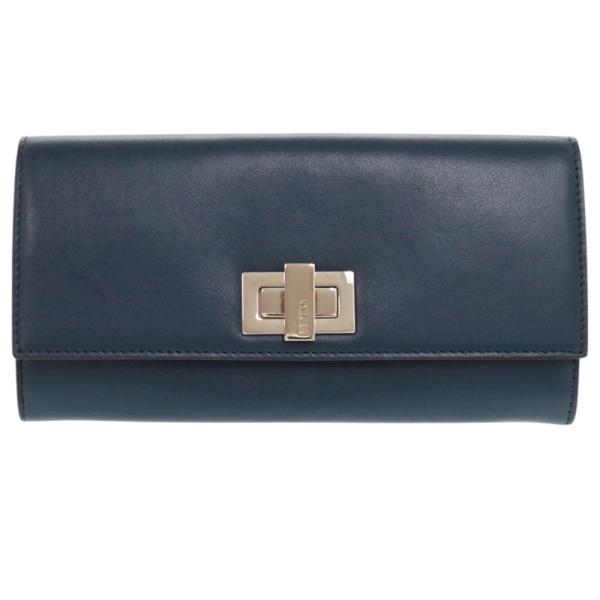 FENDI（フェンディ） 新品同様 ピーカブー 8M0377 レザー ネイビー 長