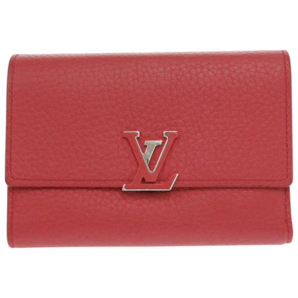 美品 ルイ ヴィトン ポルトフォイユ カプシーノ コンパクト M62158 レザー レッド 三つ折り財布 赤 LV 1012【中古】LOUIS VUITTON life-time_7x1012ea5m32