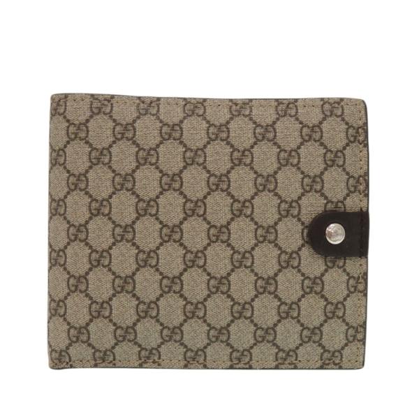 美品 グッチ 231951 GGスプリーム ブラウン 二つ折り財布 0260【中古】GUCCI GUCCI（グッチ） 美品 231951 GGスプリーム ブラウン 二つ折り財布