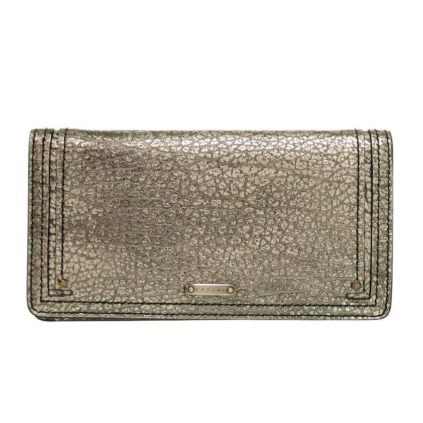 CELINE（セリーヌ） 美品 レザー ガンメタリック 長財布 0973 CELINE
