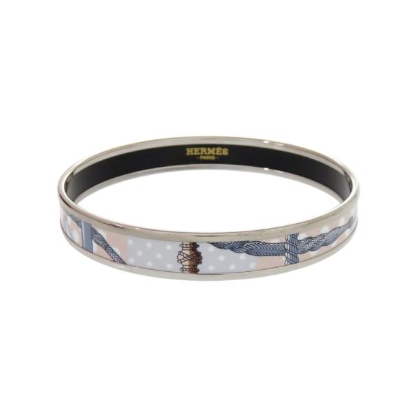 HERMES（エルメス） 美品 エマイユPM メタル シルバー ブルー バングル