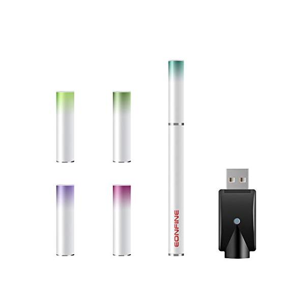 （ホワイト）ミントメンソール ＆マスカット ＆カフェバニラ＆レッドピーチウーロン＆ピュアアップル Eonfine 電子タバコ 使い捨て ターターキット