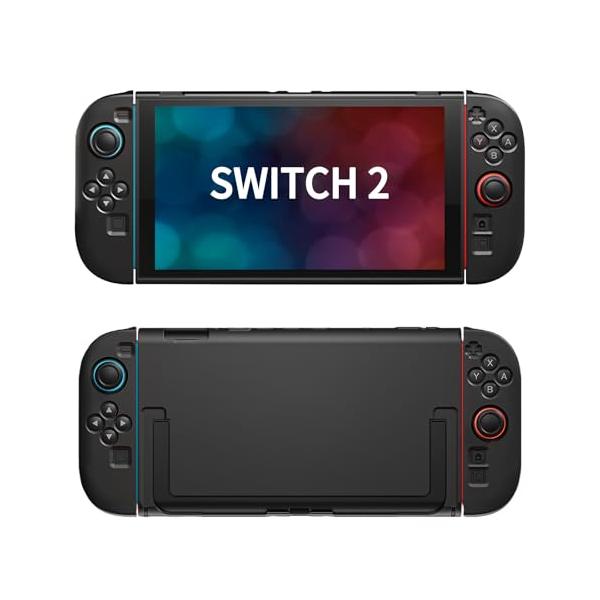 ブラック Switch 2用 ケース(2026)スイッチ 2 カバー対応 スタンド付き Switch2 保護カバー スイッチ2ケース 分体式設計 PC硬質ケー ス
