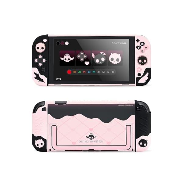 スカル  2枚 Switch2カバー スイッチ2025 Switch2対応 PC+TPU製 joy con 全面保護 薄型 傷防止 汚れ防止 耐衝撃 取り外し簡単