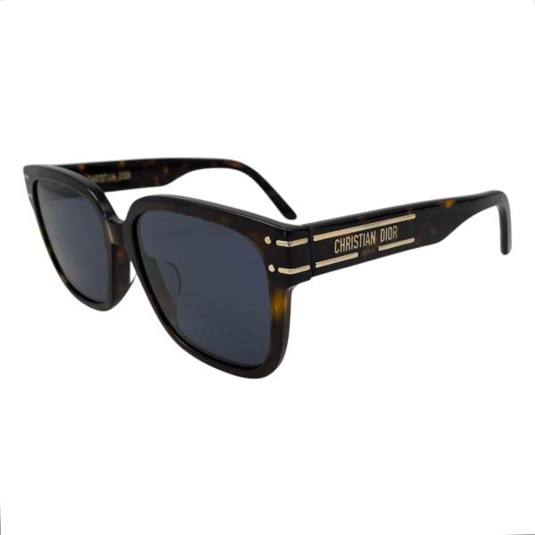 クリスチャンディオール サングラス DiorSignature スクエア 20B0 べっ甲柄 ロゴ ブラウン ブルー CHRISTIAN DIOR