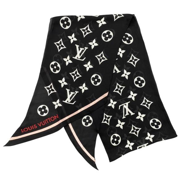 ルイヴィトン シルクスカーフ エトール・LVアイディール M77713 モノグラム ノワール ブラック ピンク LOUIS VUITTON