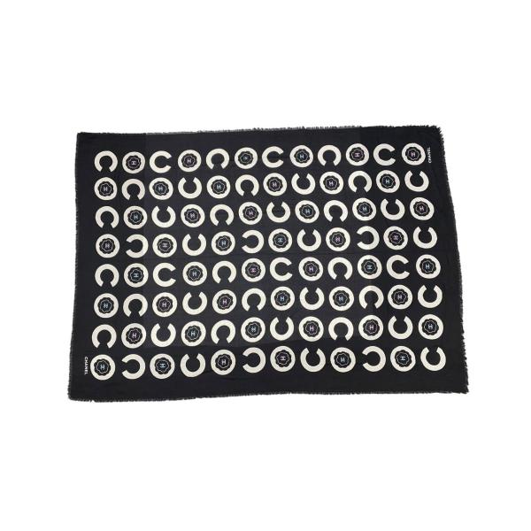 シャネル ストール  スカーフ ココマークショール カシミヤ ブラック CHANEL