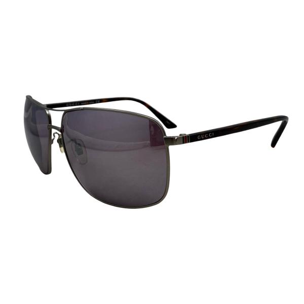 グッチ サングラス ダブルブリッジ GG0065SK ロゴ べっ甲柄 ブラウン シルバー GUCCI