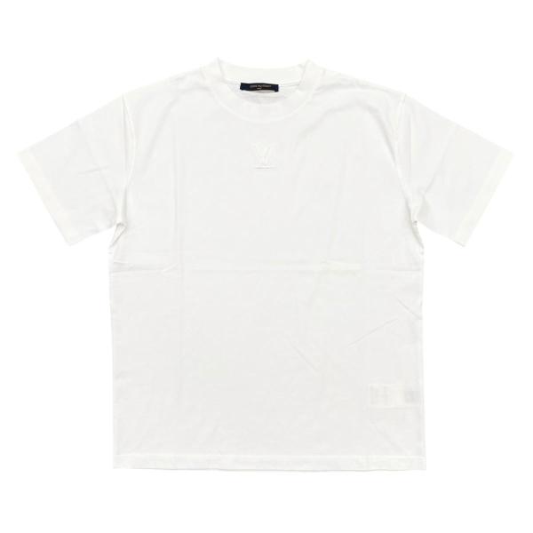 ルイヴィトン 半袖Tシャツ LVエンボスロゴ クルーネック RM241Q DT3 HNY55W Sサイズ コットン ホワイト LOUIS VUITTON