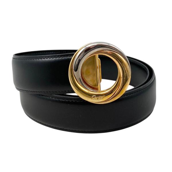 カルティエ ベルト トリニティ レザー ブラック ゴールド金具 シルバー金具 Cartier