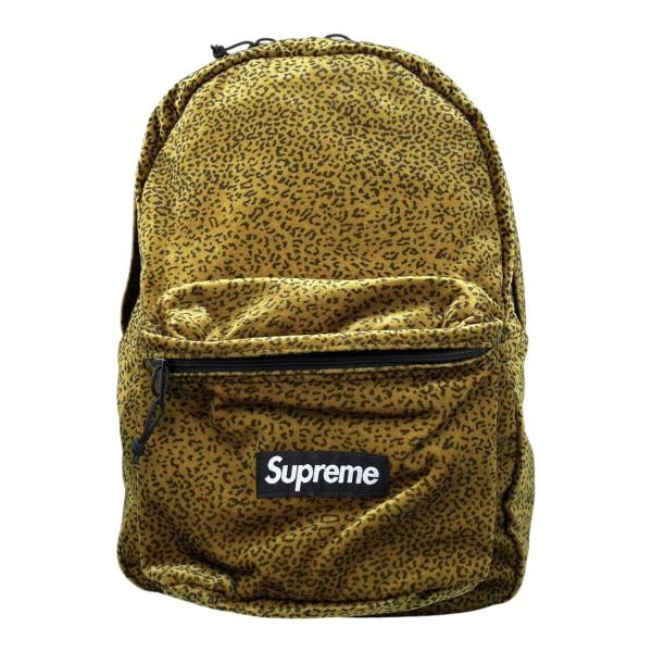 シュプリーム リュックサック ベルベット バックパック タンレオパード ブラウン ブラック Velvet Backpack Tan Leopard Supreme