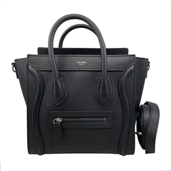 CELINE セリーヌ ラゲージ ナノショッパー 2WAYバッグ ブラック CELINE（セリーヌ） ハンドバッグ ショルダーバッグ ラゲージ ナノ