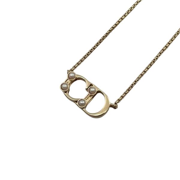 クリスチャンディオール ネックレス CDロゴ パール ゴールド CHRISTIAN DIOR