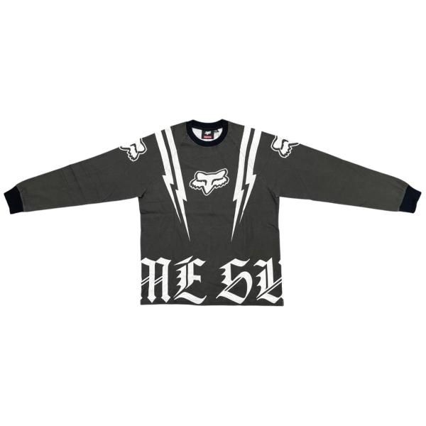 シュプリーム×フォックスレーシングコラボ 長袖Tシャツ L/S トップ Sサイズ コットン ロゴ ブラック L/S Top Supreme×Fox Racing