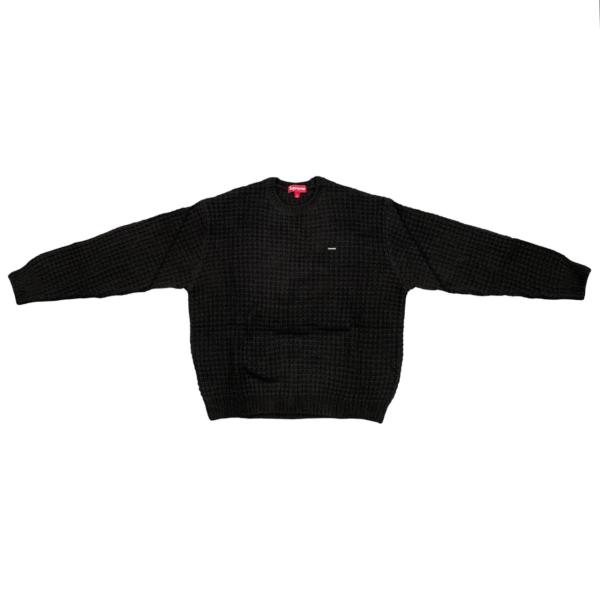 シュプリーム セーター スモール ボックス ワッフル ニット Lサイズ ボックスロゴ ブラック Small Box Waffle Sweater Supreme