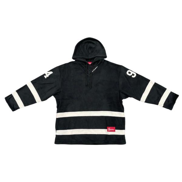 シュプリーム×ポーラテックコラボ パーカー フーデッド ホッケー ジャージ Lサイズ ポリエステル ロゴ ブラック Hooded Hockey Jersey Supreme×POLARTEC
