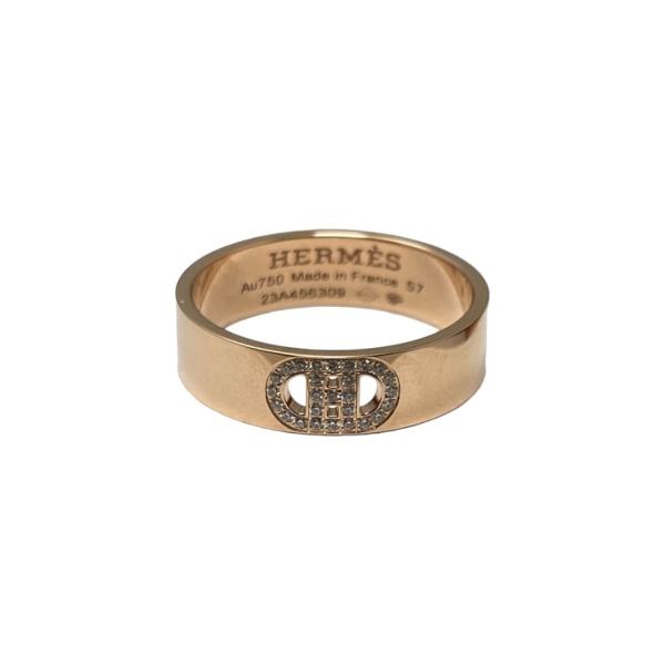 美品　HERMRS　エルメス　Hロゴ　コンビリング　K18　指輪　750 美品 HERMRS エルメス Hロゴ コンビリング K18 指輪 750