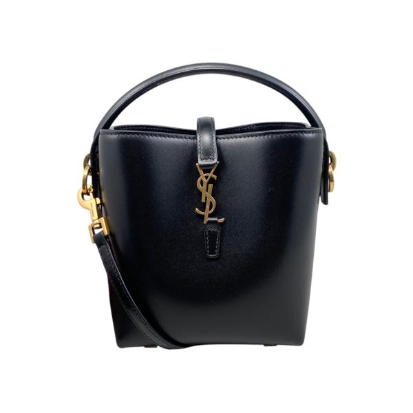 YSL ブラック レザーバック ✨美品YSLブラックレザーハンドバッグ - メルカリ