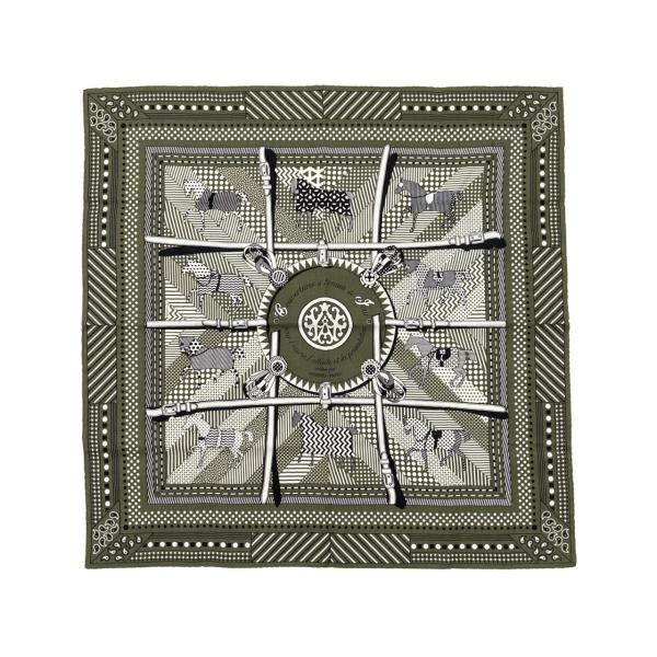 HERMÈS H65 馬着 HERMES エルメス バンダナ カレH 65 馬着 H283507T 10 カーキ