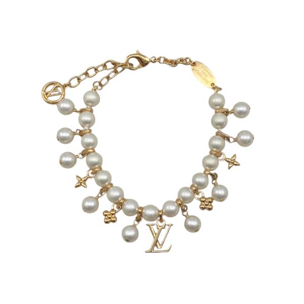 ルイヴィトンLOUIS VUITTON ブレスレット　花　フラワー　シルバー　黒 ルイヴィトンLOUIS VUITTON ブレスレット 花 フラワー シルバー