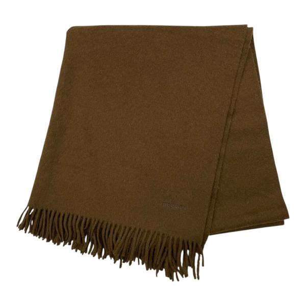 HERMES（エルメス） マフラー フリンジ カシミヤ ロゴ ブラウン