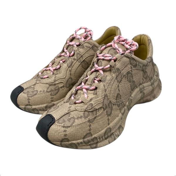 GUCCI（グッチ） スニーカー RUN GGロゴ 725612 34 1/2サイズ ブラウン