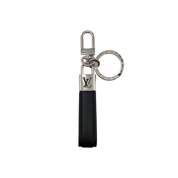 LOUIS VUITTON ブラック キーホルダー Louis Vuitton ブラックレザー キーホルダー - メルカリ