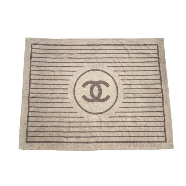 CHANEL シャネル バスタオル ブランケット ココマーク ボーダー CHANEL シャネル バスタオル ブランケット ココマーク ボーダー