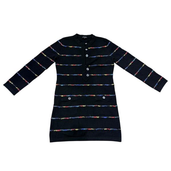 【極美品】CHANEL ワンピース 膝丈 クルーズコレクション ココマーク 36 CHANEL（シャネル） ワンピース ココマーク 23A P75372K10818 36サイズ