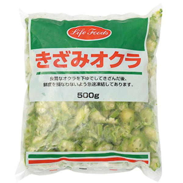冷凍オクラ、IQF、きざみ、オクラ、冷凍野菜、大容量　業務用　500g便利なきざみオクラ。自然解凍で納豆や麺類にご使用いただけます。・原材料名：オクラ・内容量：500g・賞味期限：商品パッケージに記載・保存方法：−１８℃以下で保存してくださ...