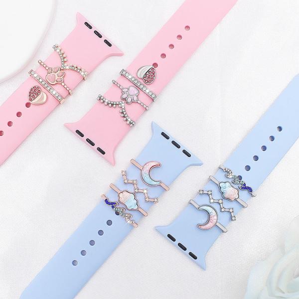 スマートウォッチアクセサリー Apple Watch バンド チャーム セット アップルウォッチ アクセサリー 犬 肉球 月 雲 ベルト飾り かわいい 韓国 レディース