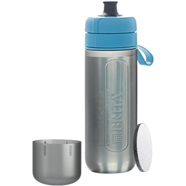 ブリタ 水筒 直飲み 600ml 携帯用 浄水器 ボトル カートリッジ 1個付き フィル&ゴー アクティブ ブルー 【日本正規品】
