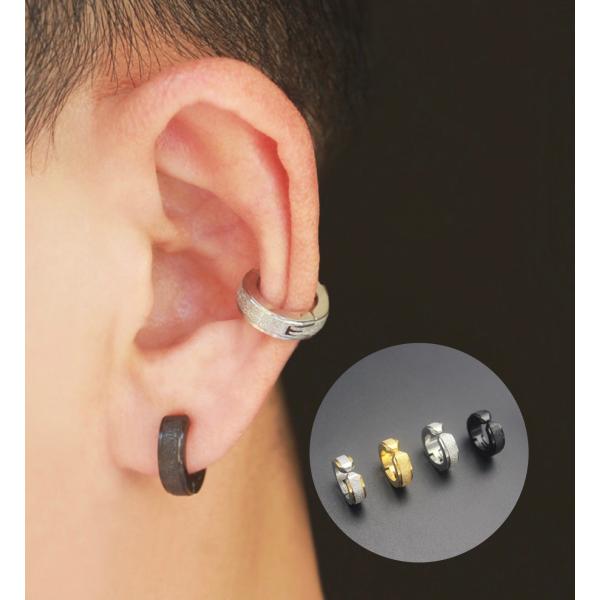 イヤーカフ メンズ レディース フープ 2個セット イヤーカフス 片耳用 両耳用 シンプル シルバー ゴールド ブラック バイカラー 韓国 イヤリング風 ピアス穴不要