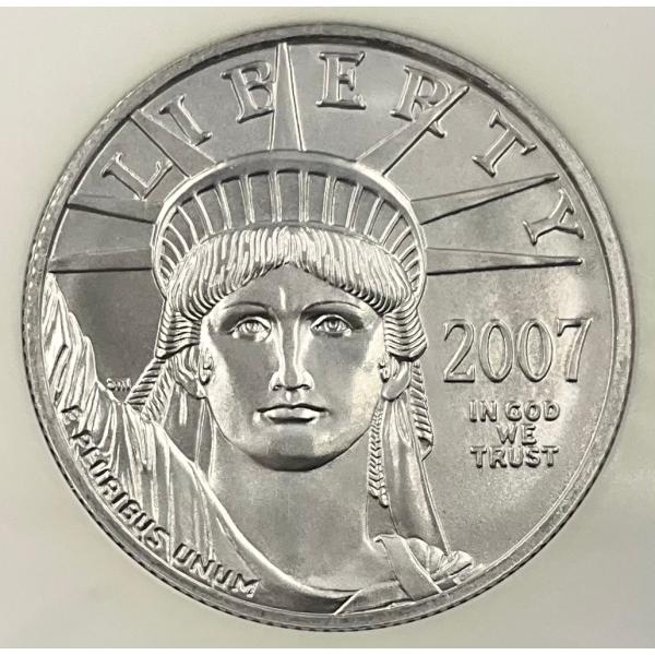 2007年 アメリカ プラチナ イーグル 50ドル 1/2oz リバティ NGC社鑑定